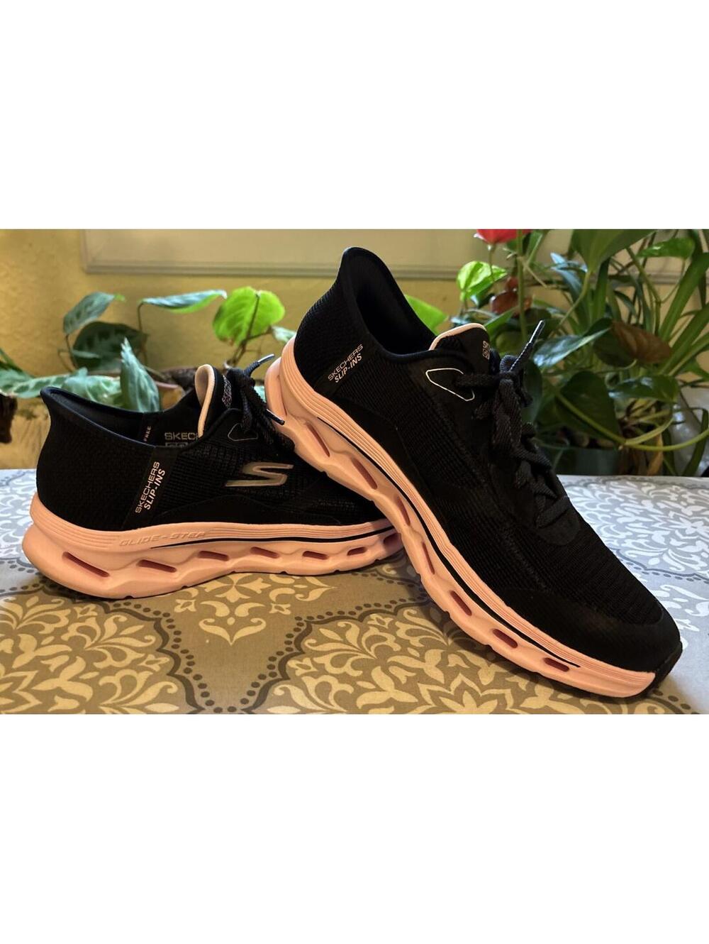 Skechers Womens Go Walk Glide Step 2.0 125115 Black Running Shoes Sneakers Sz 9
